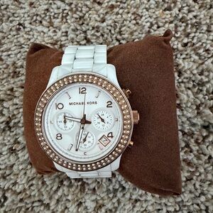 Michael Kors Rose Gold and White Women's Watch